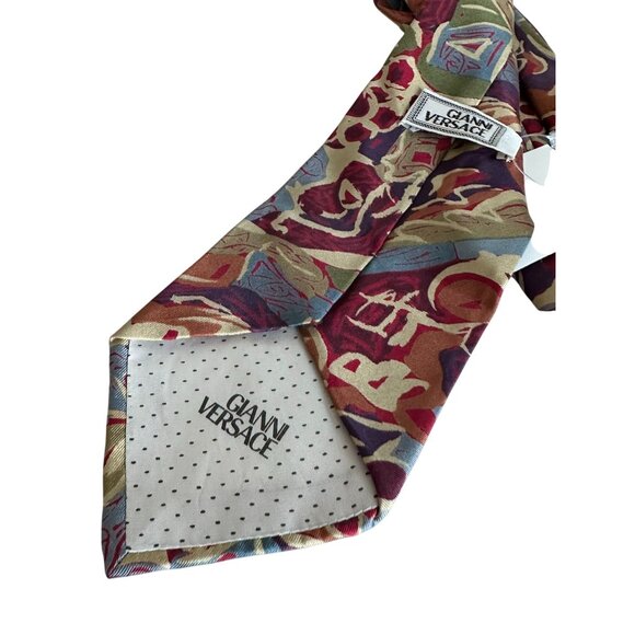 GIANNI VERSACE Vintage Abstract Silk Blend Mens Tie - Picture 3 of 3